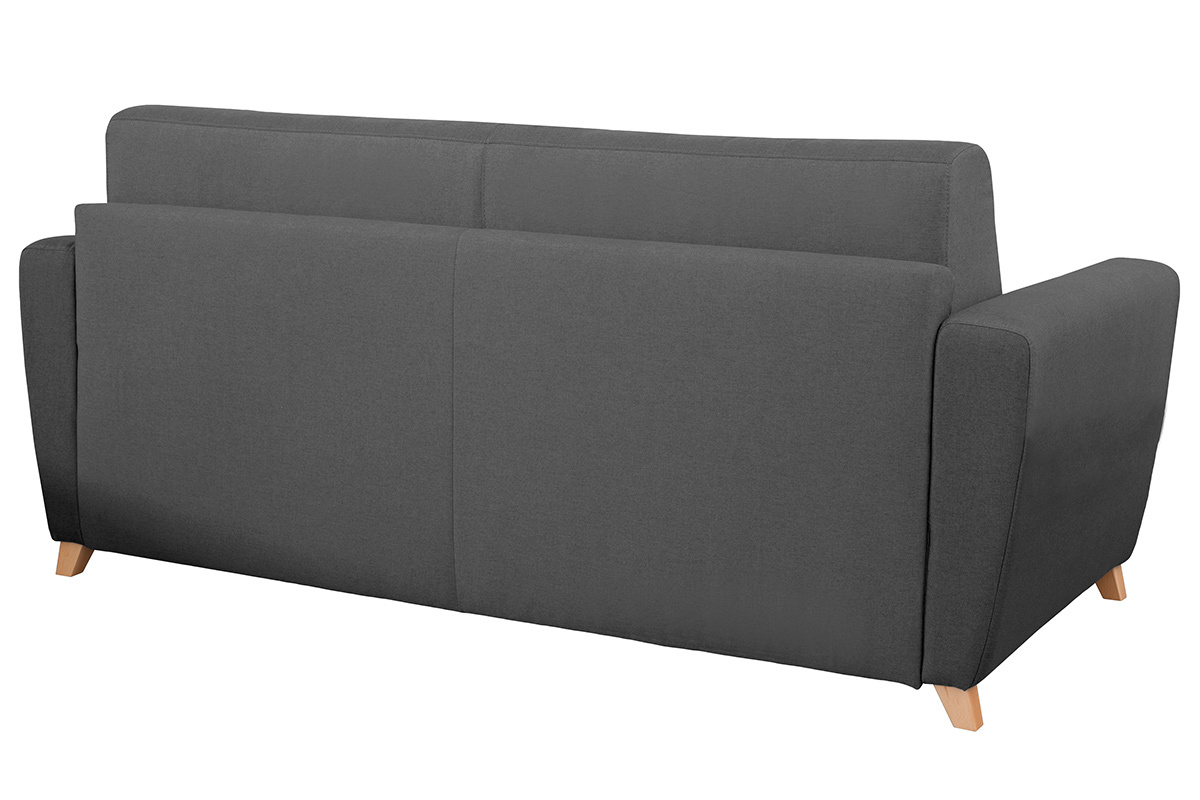 Klappsofa skandinavisch dunkelgrau und Holz GRAHAM