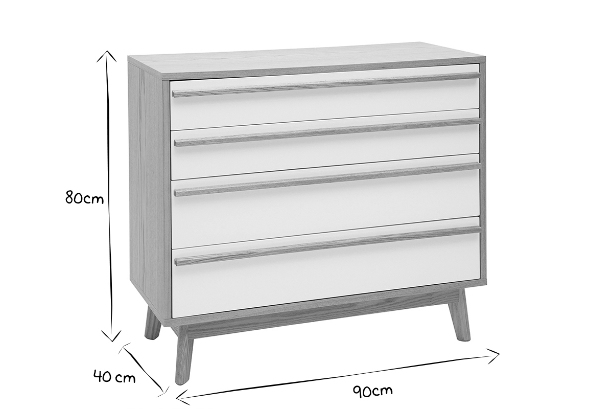 Kommode 4 Schubladen skandinavisches Design HELIA