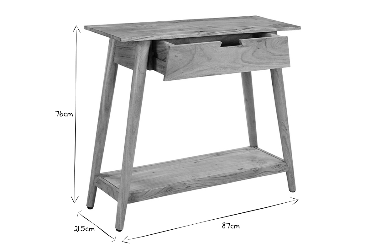 Konsole aus massivem Akazienholz B90 cm FRANKLIN