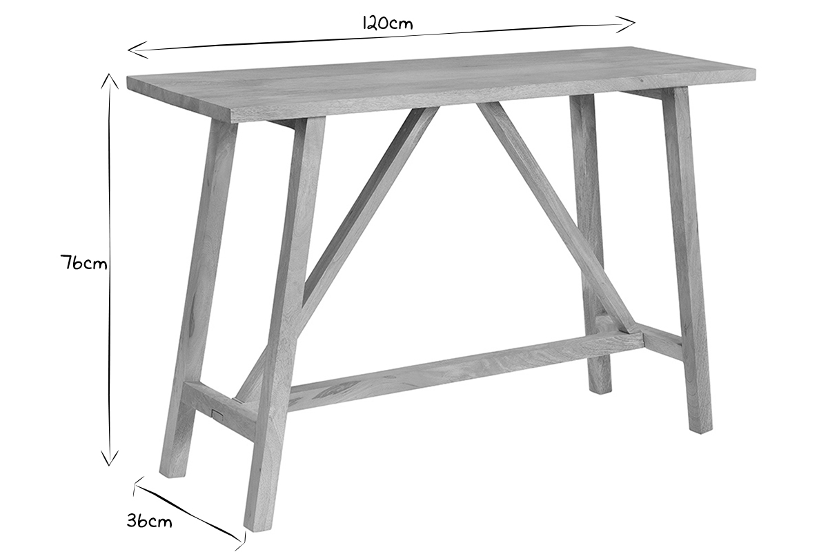 Konsole massives Mangoholz B120 cm YORI