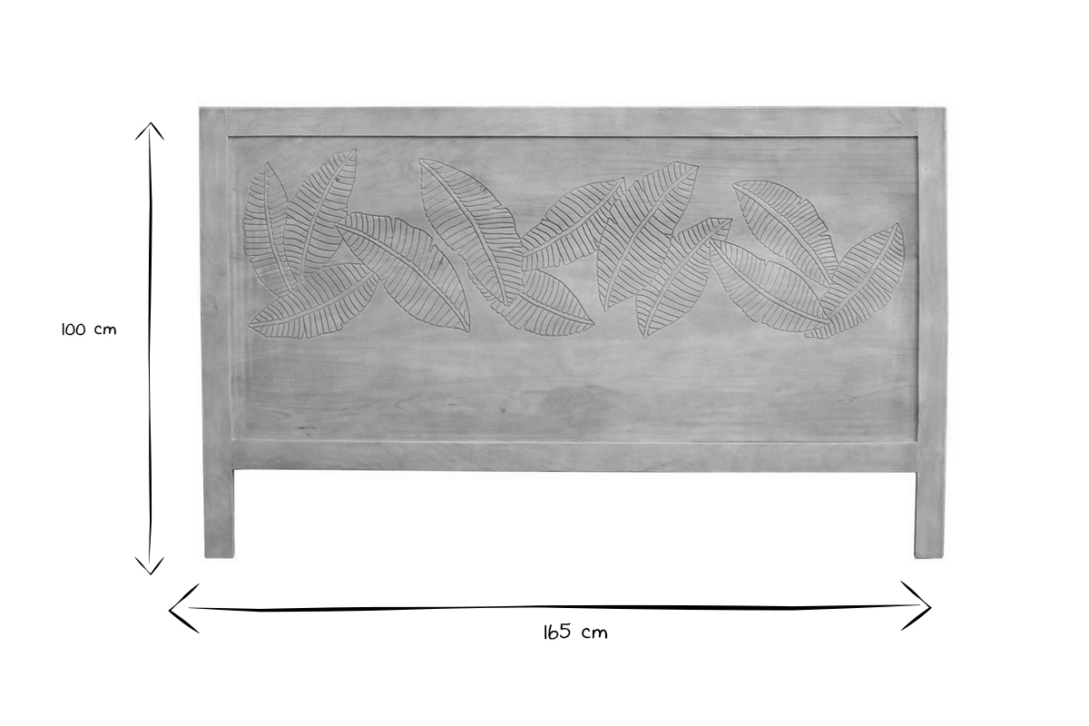 Kopfbrett mit eingravierten Mangoholz-Motiven B165 cm VIBES