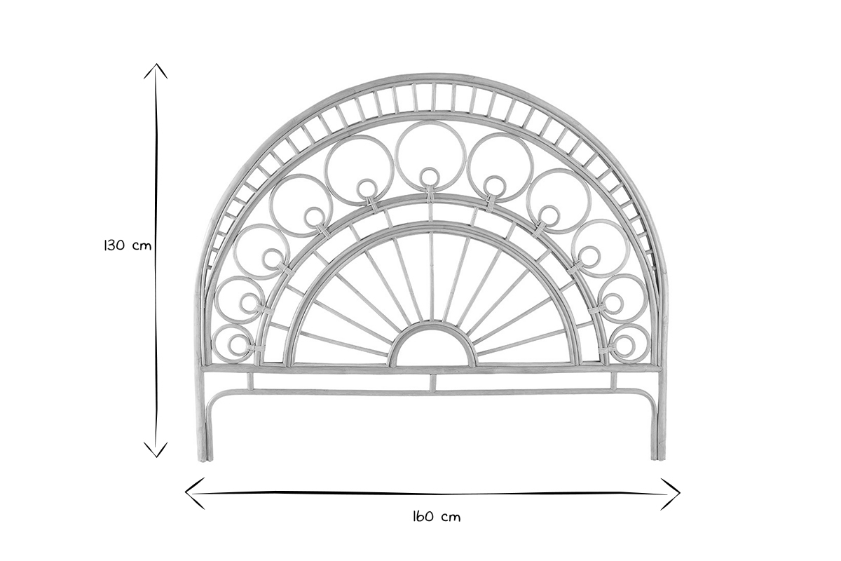 Kopfteil aus Rattan mit Muster B 160 cm SORAYA