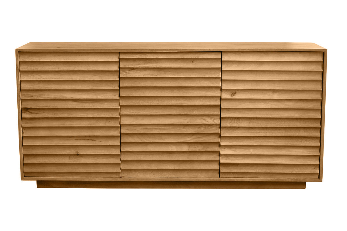 Massivholz-Sideboard aus Mangoholz mit 3 Tren L160 cm MATCHA