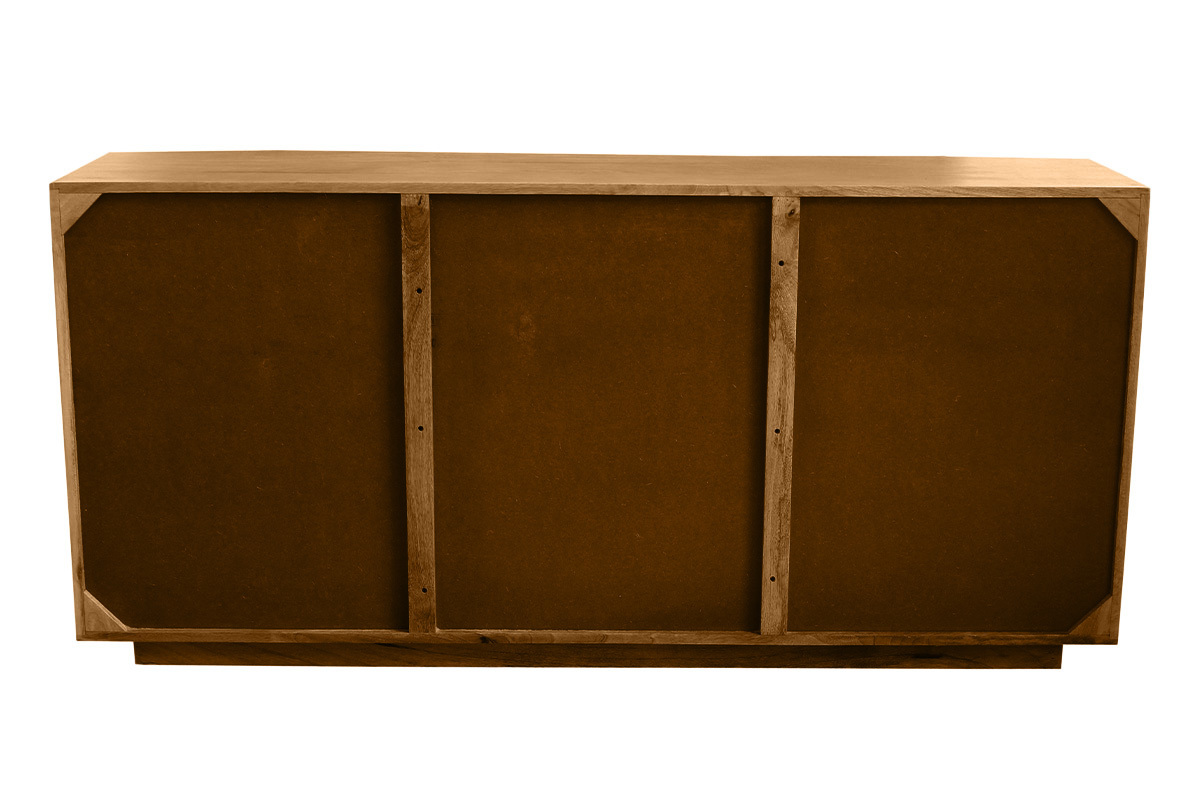 Massivholz-Sideboard aus Mangoholz mit 3 Tren L160 cm MATCHA