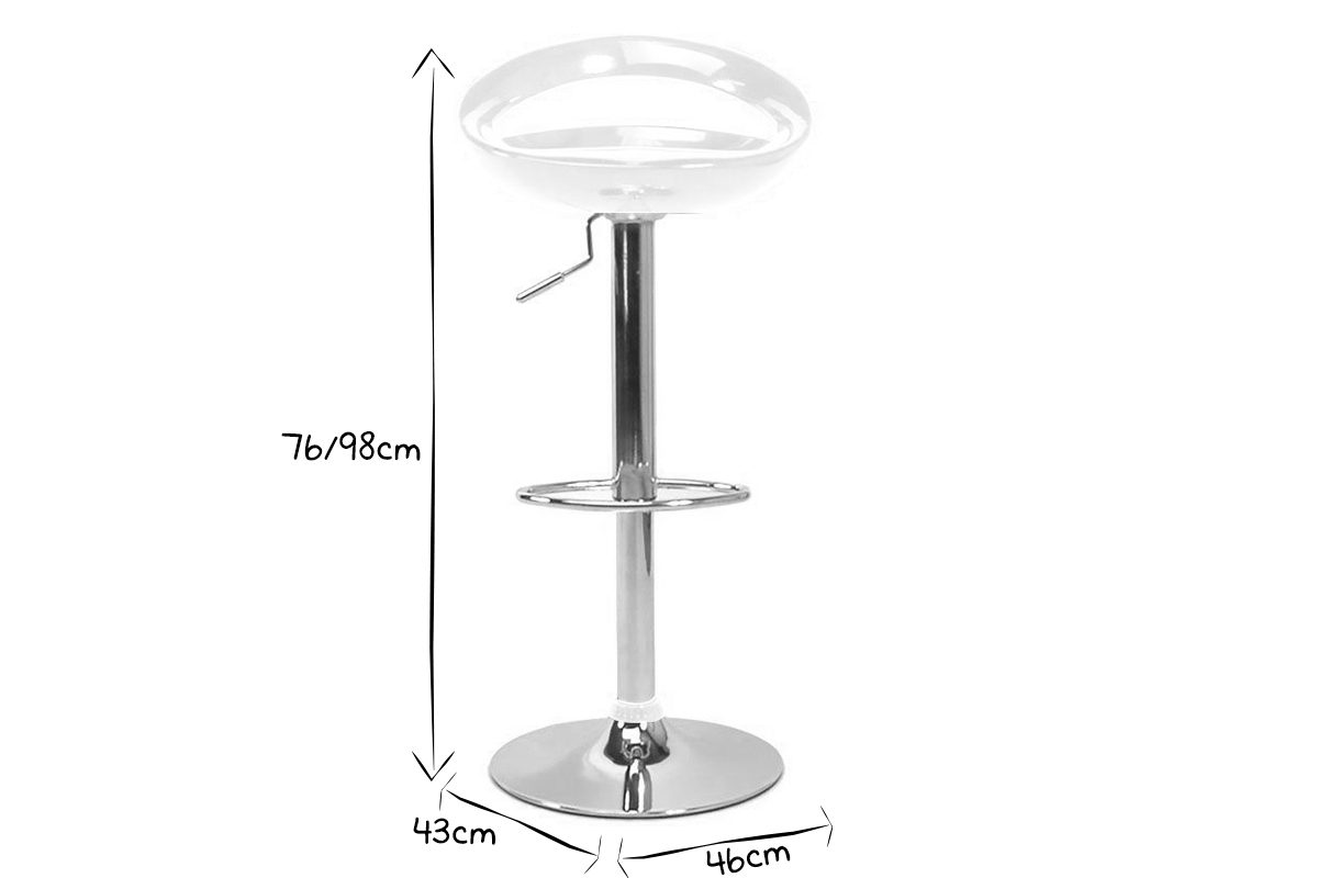 Moderner Barhocker / Kchenhocker Wei COMET (2 Stck.)