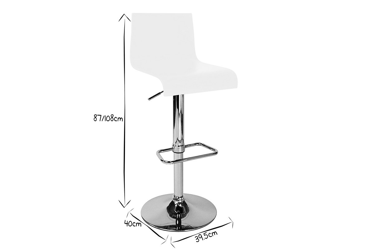 Moderner Barhocker / Kchenhocker Wei NEWSURF (2 Stck.)