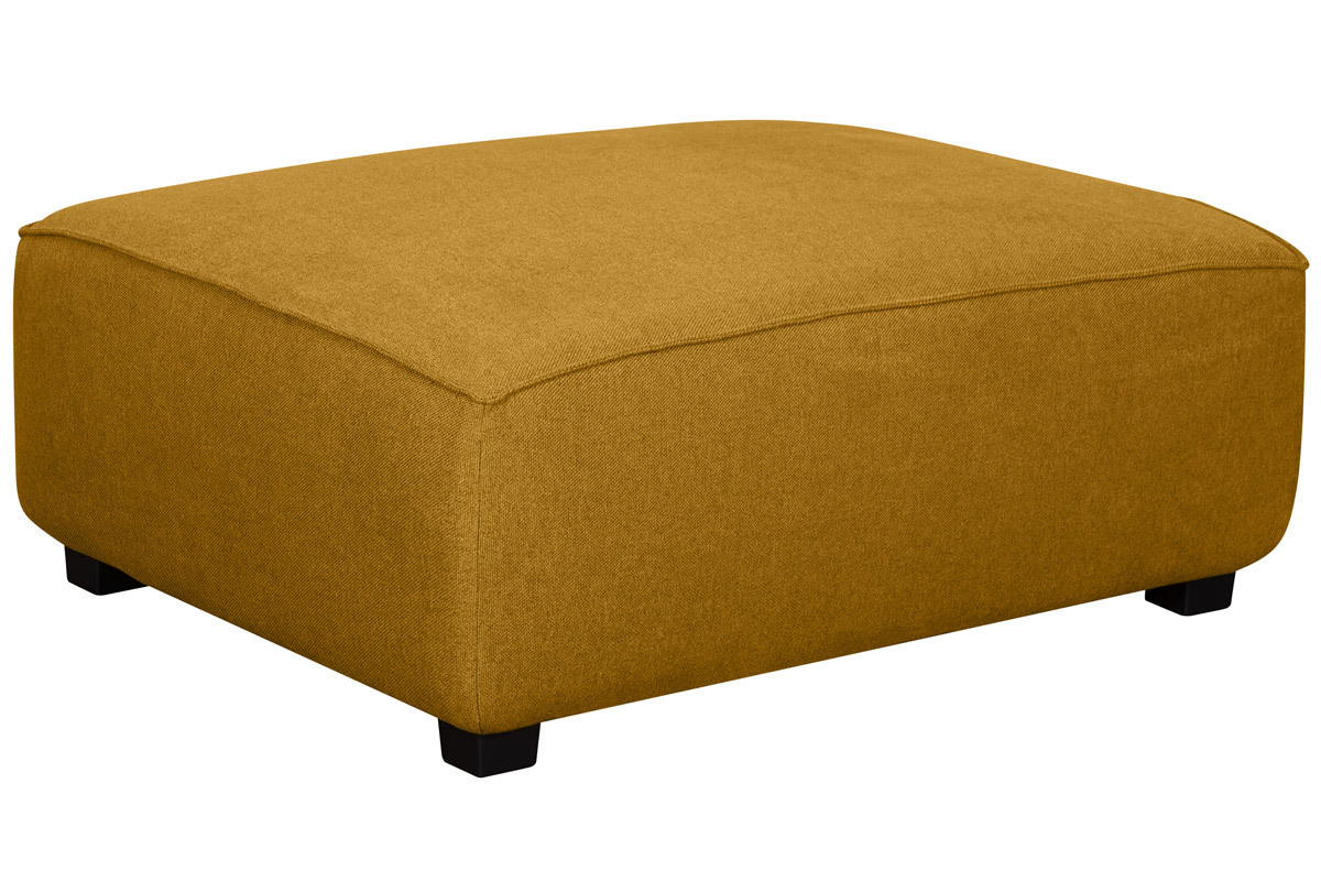 Modulare Sofa-Fusttze aus kumingelbem Stoff PLURIEL