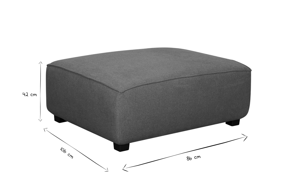 Modulare Sofa-Fusttze aus kumingelbem Stoff PLURIEL