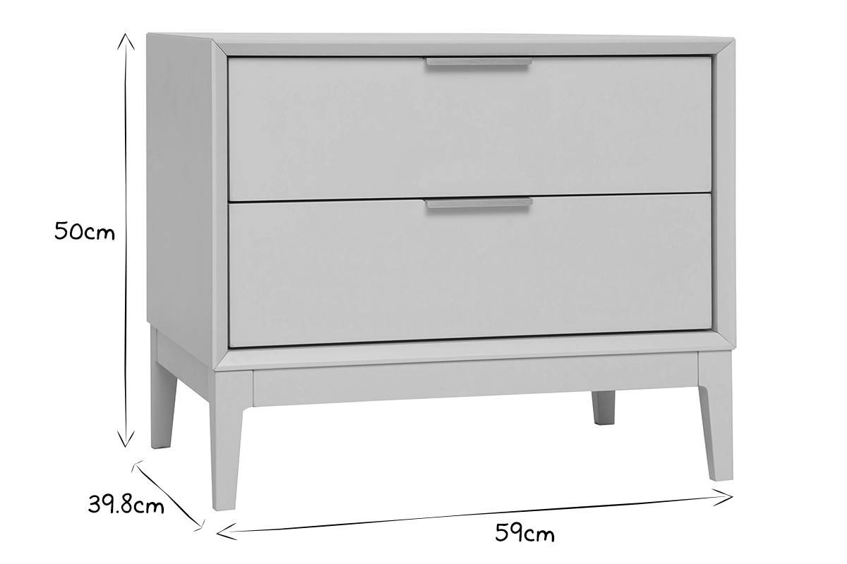 Nachttisch aus mattem weiem und goldfarbenem Metall mit Aufbewahrung L60 cm GIANA