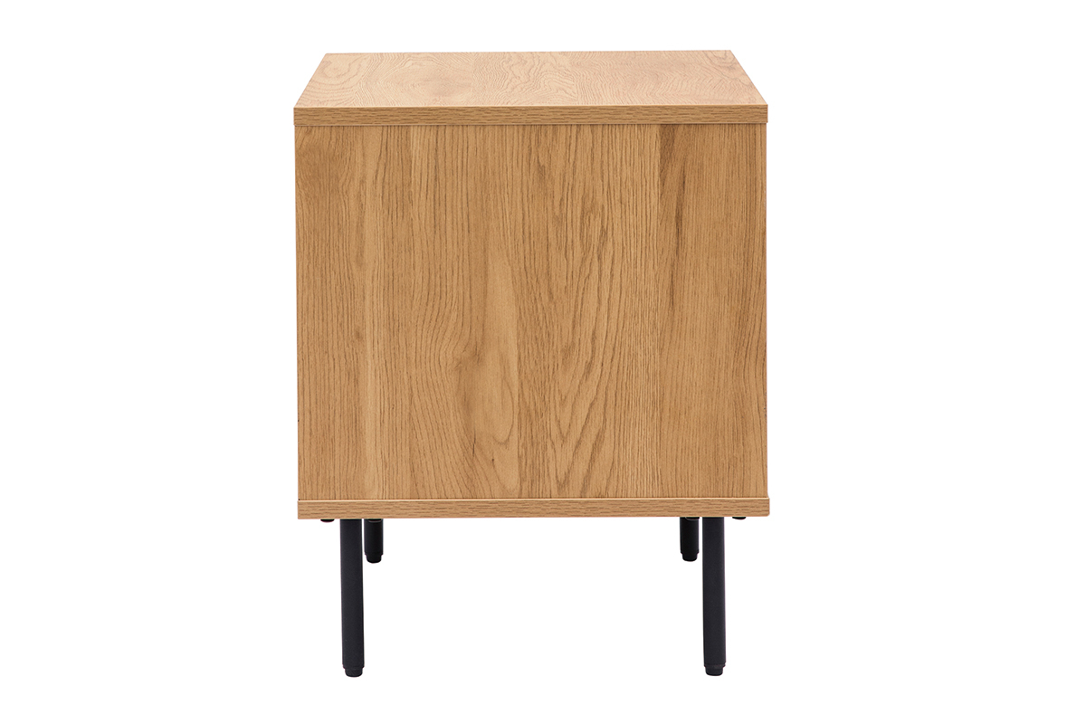 Nachttisch mit hellem Holzfinish in Eiche 2 Schubladen L50 cm ARAGON