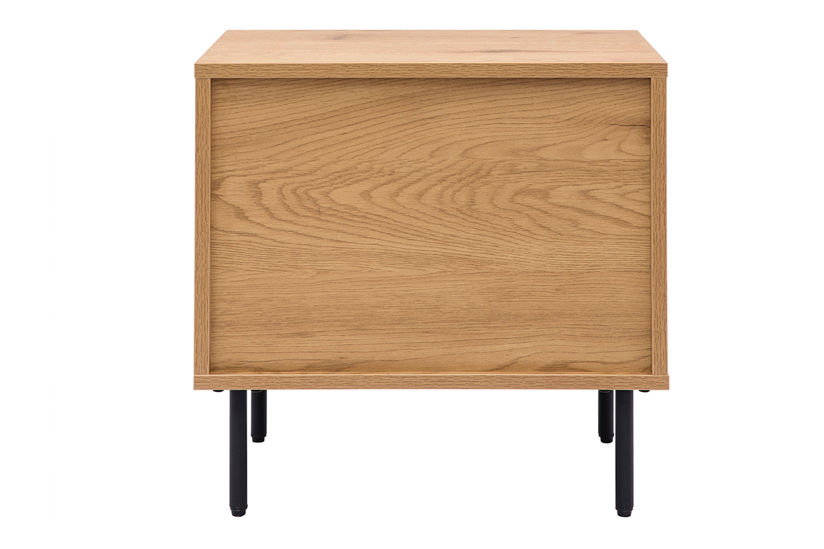 Nachttisch mit hellem Holzfinish in Eiche 2 Schubladen L50 cm ARAGON