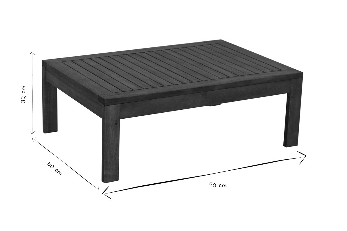 Niedriger Gartentisch aus Massivholz B90 cm SALVADOR