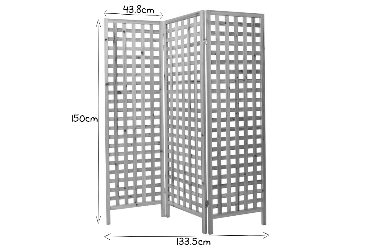 Paravent aus Holz Natur AKKIKO