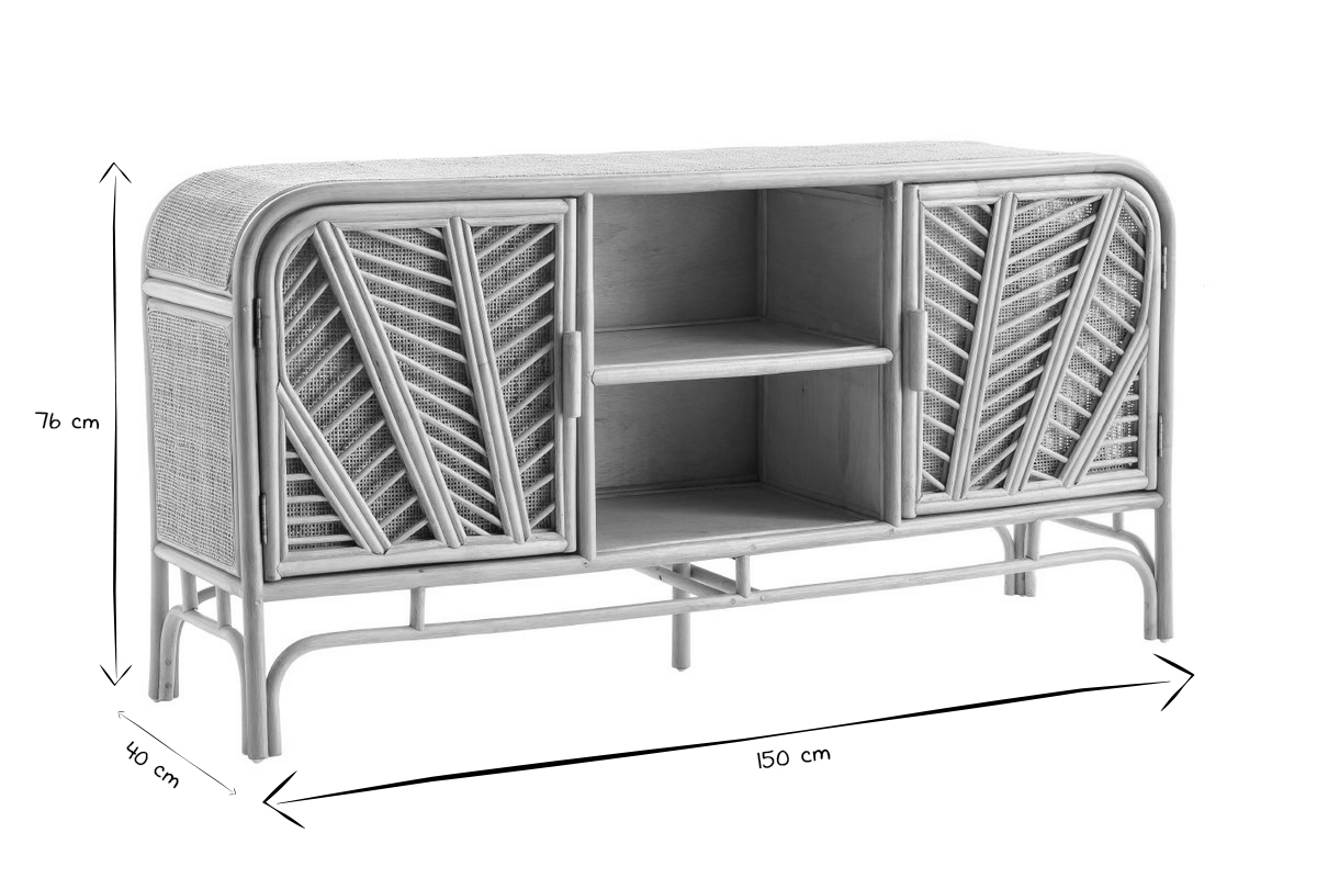 Rattan-Sideboard mit 2 Tren GALON