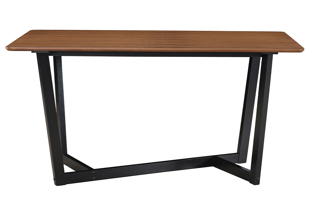 Rechteckiger Design-Tisch aus Nussbaum und schwarz gebeiztem Holz L150 cm KOUK