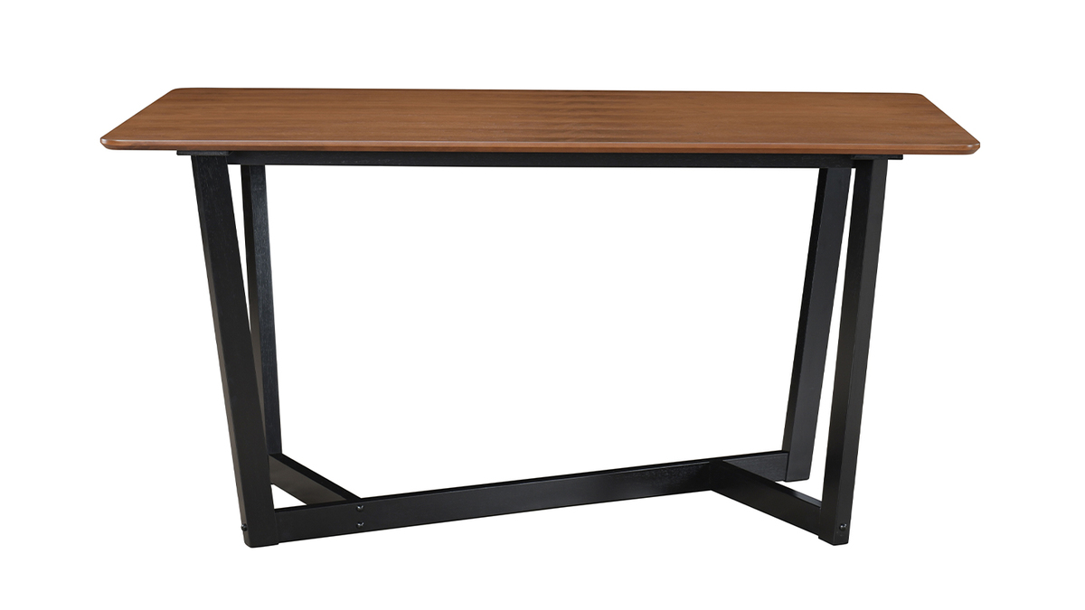 Rechteckiger Design-Tisch aus Nussbaum und schwarz gebeiztem Holz L150 cm KOUK