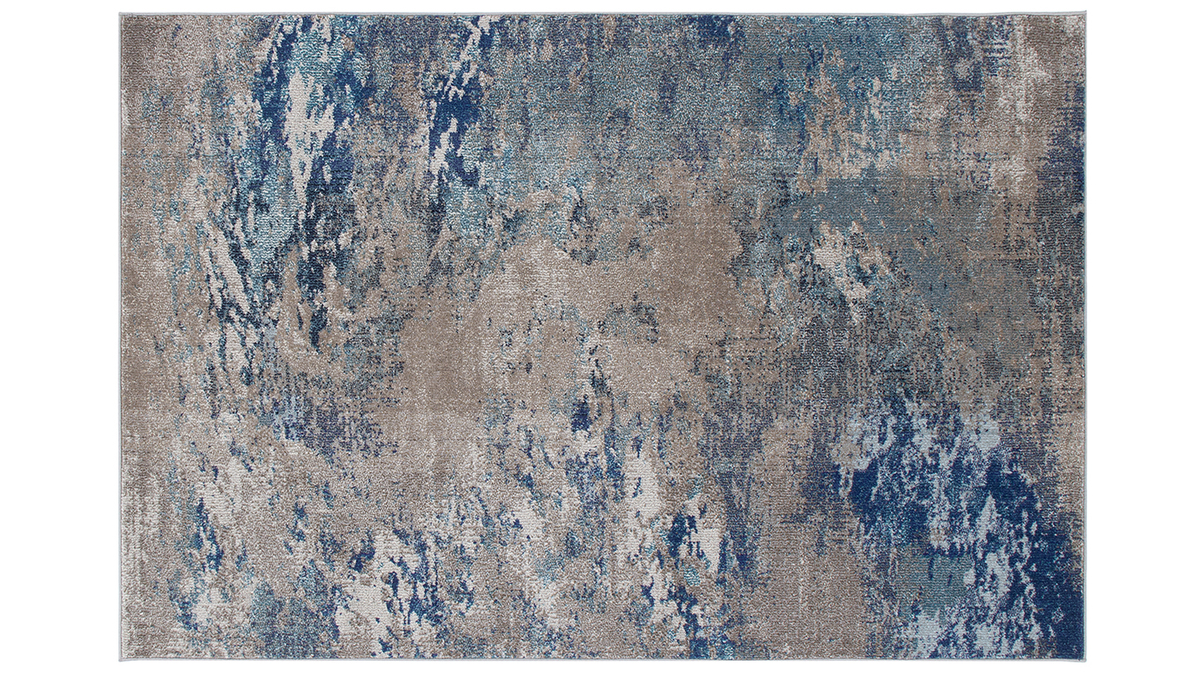 Rechteckiger Teppich mit abstraktem Muster in Blau 160x230 cm CAPS