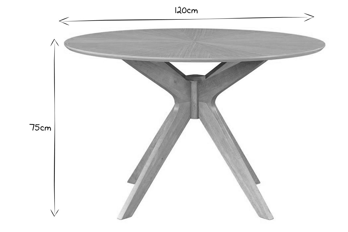 Runder Design-Esstisch aus Eiche D120 cm DIELLI