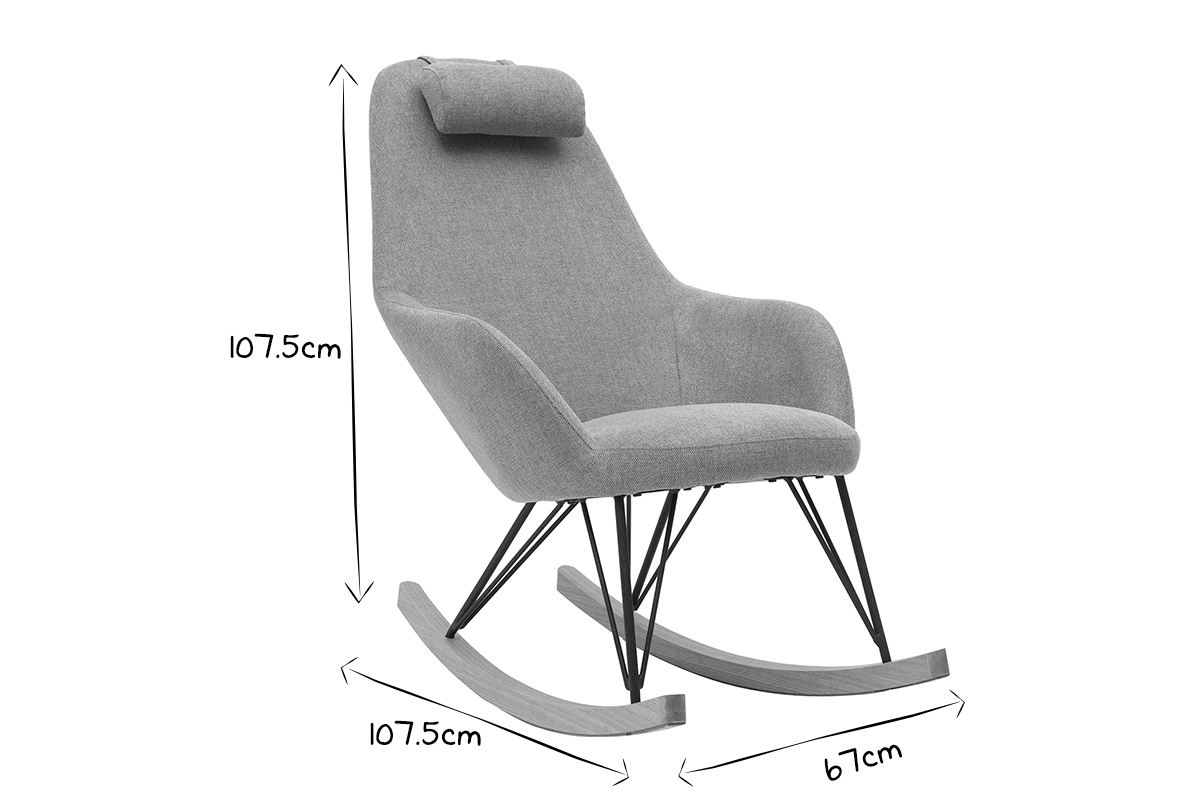 Schaukelstuhl skandinavisch Khaki JHENE