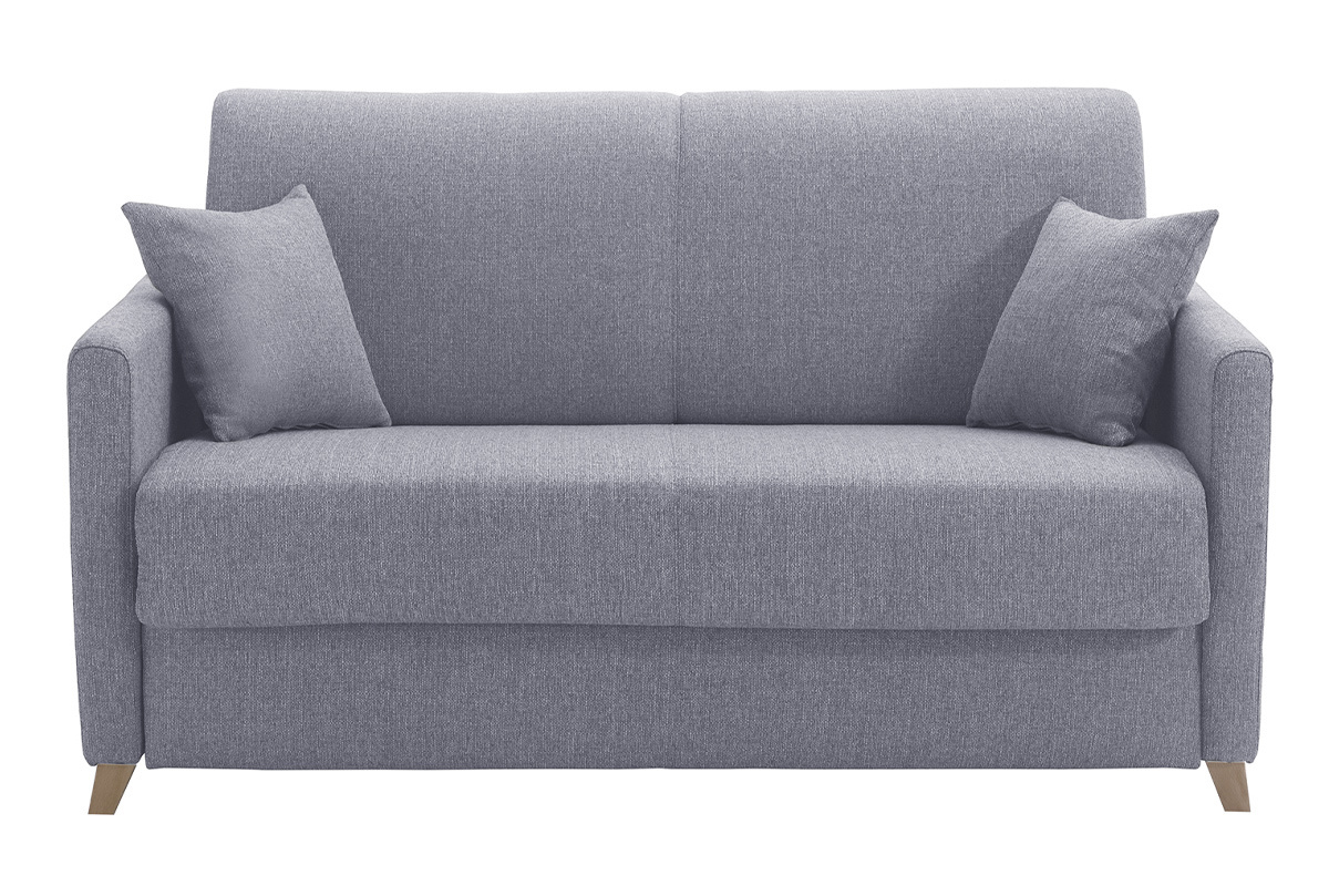 Schlafcouch grau mit Matratze 13 cm 2-3-Sitzer SKANDY