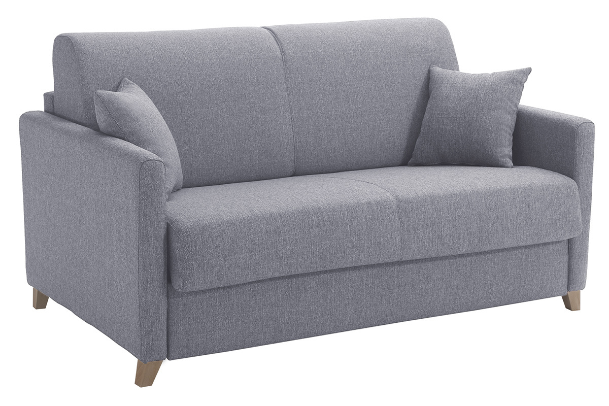 Schlafcouch grau mit Matratze 13 cm 2-3-Sitzer SKANDY