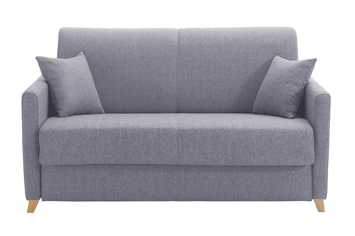 Schlafcouch grau mit Matratze 13 cm 2-3-Sitzer SKANDY