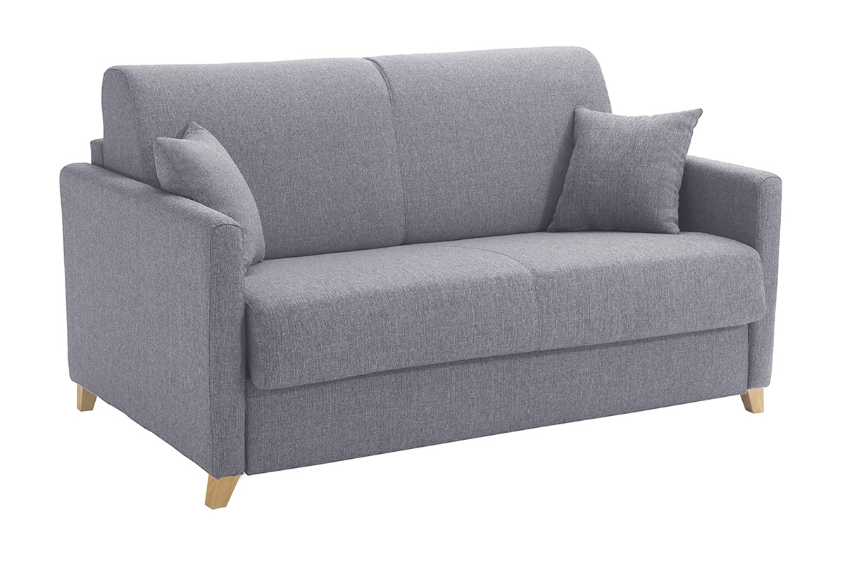 Schlafcouch grau mit Matratze 13 cm 2-3-Sitzer SKANDY