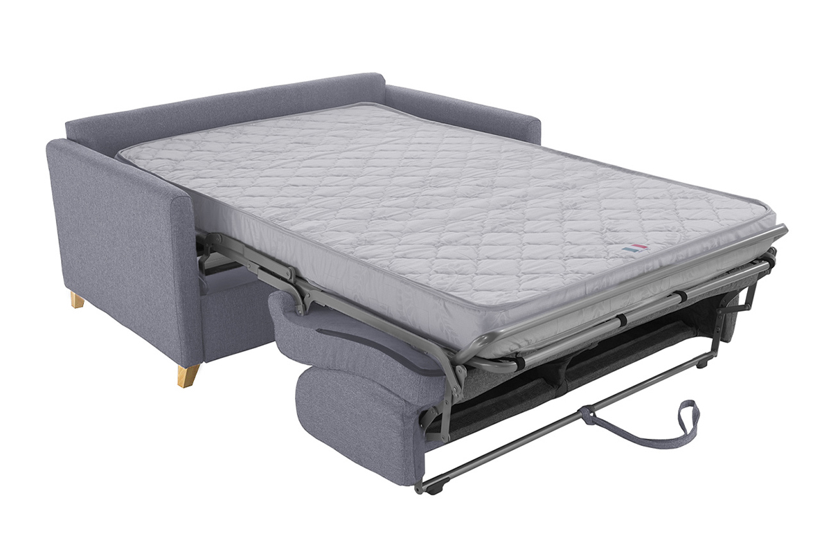 Schlafcouch grau mit Matratze 13 cm 2-3-Sitzer SKANDY