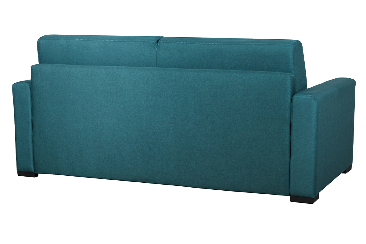 Schlafcouch mit Matratze 12 cm entenblauer Stoff DOME