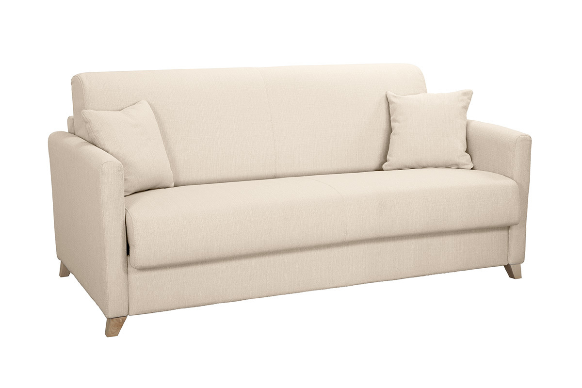 Schlafsofa 3 Pltze skandinavisch beige SKANDY