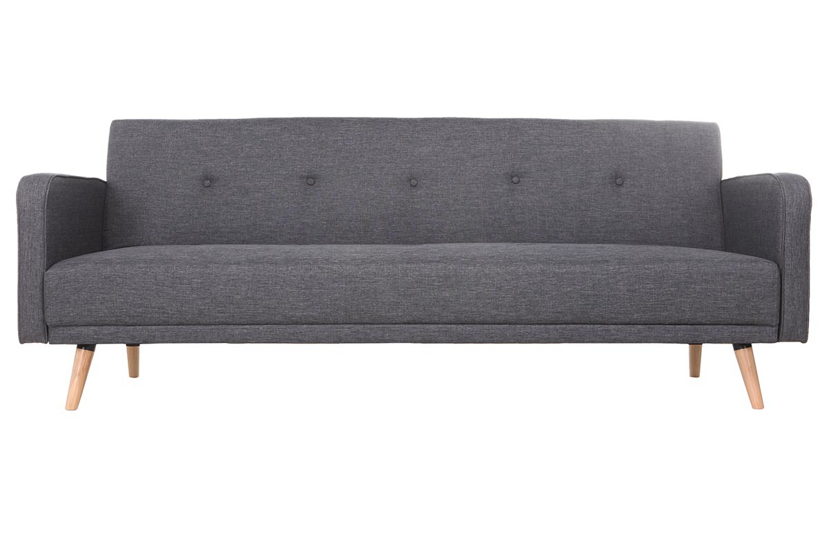 Schlafsofa 3 Pltze skandinavisches Design Dunkelgrau ULLA