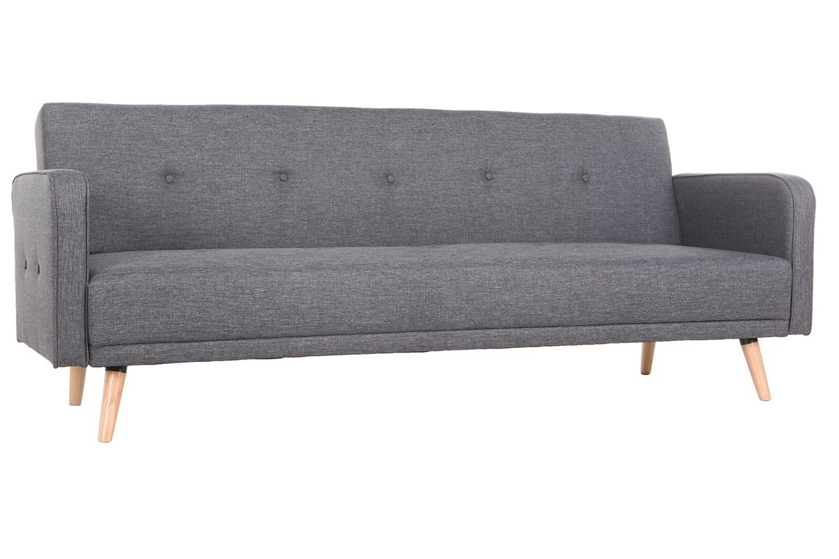 Schlafsofa 3 Pltze skandinavisches Design Dunkelgrau ULLA