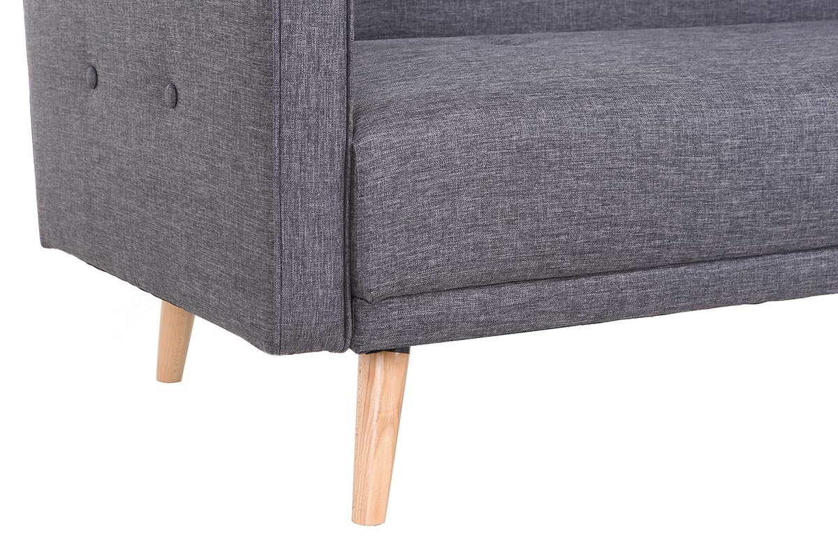 Schlafsofa 3 Pltze skandinavisches Design Dunkelgrau ULLA