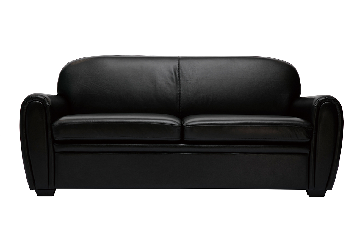 Schlafsofa aus dunkelbraunem Leder 3-Sitzer CLUB