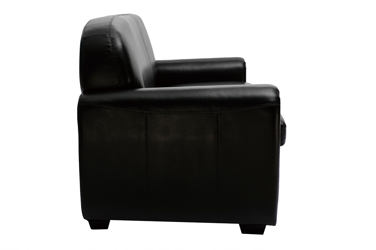 Schlafsofa aus dunkelbraunem Leder 3-Sitzer CLUB