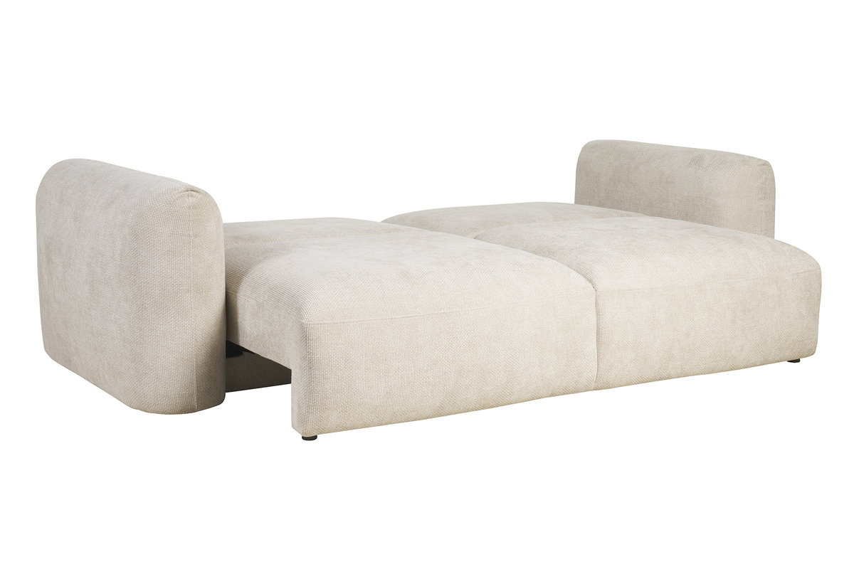 Schlafsofa mit Bettkasten aus beigem Chenille-Veloursstoff 4-Sitzer CRUSH