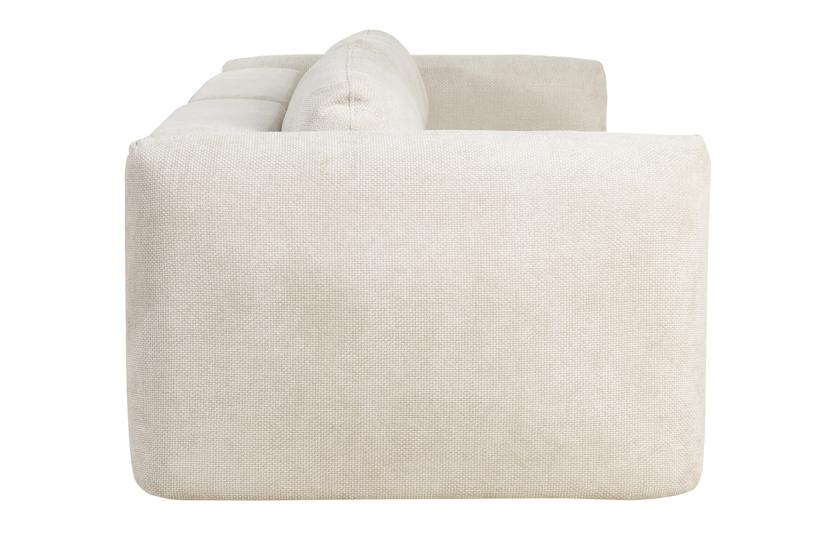 Schlafsofa mit Bettkasten aus beigem Chenille-Veloursstoff 4-Sitzer CRUSH