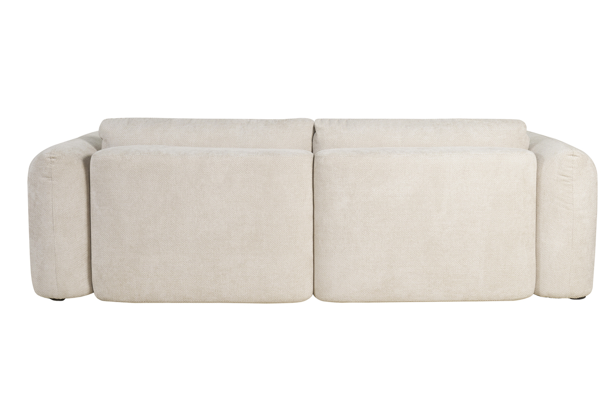 Schlafsofa mit Bettkasten aus beigem Chenille-Veloursstoff 4-Sitzer CRUSH