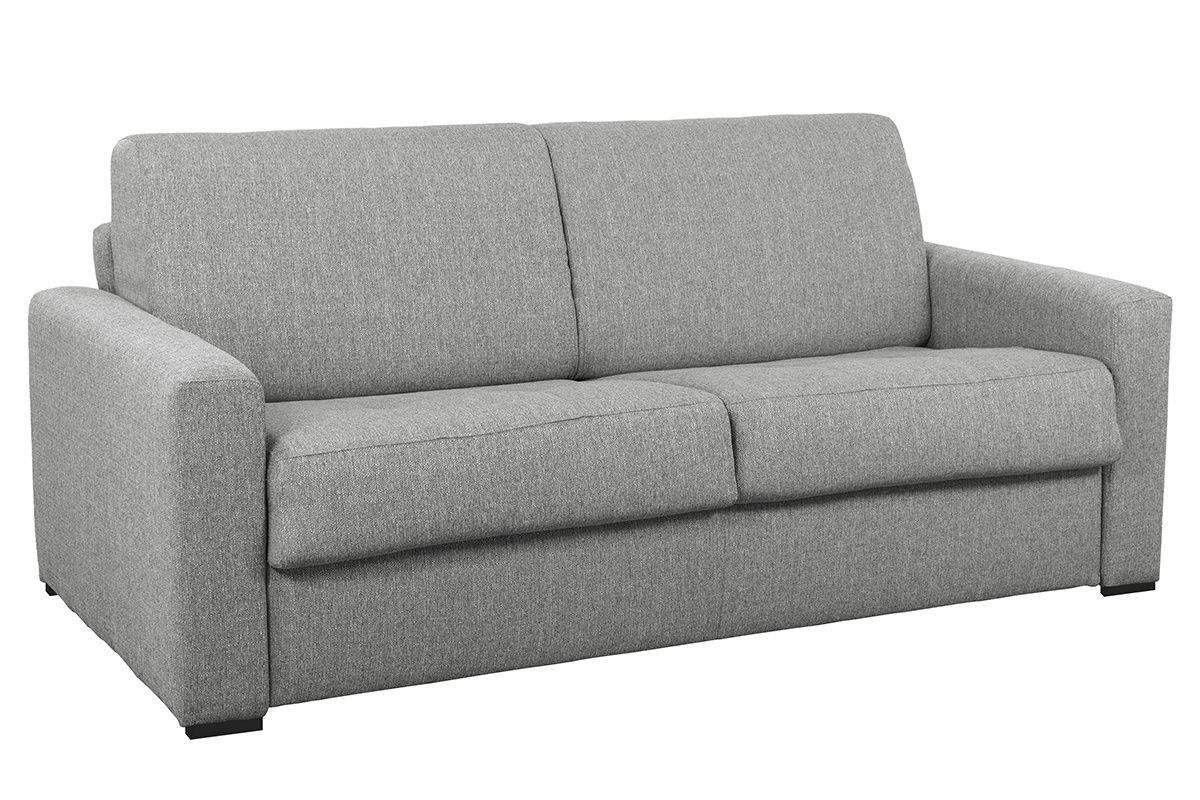 Schlafsofa mit Matratze 140 cm Stoff dunkelgrau DOME