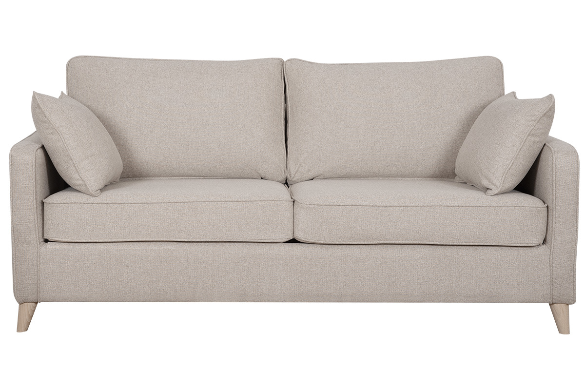 Schlafsofa skandinavisch 3 Pltze naturbeige PAPEL