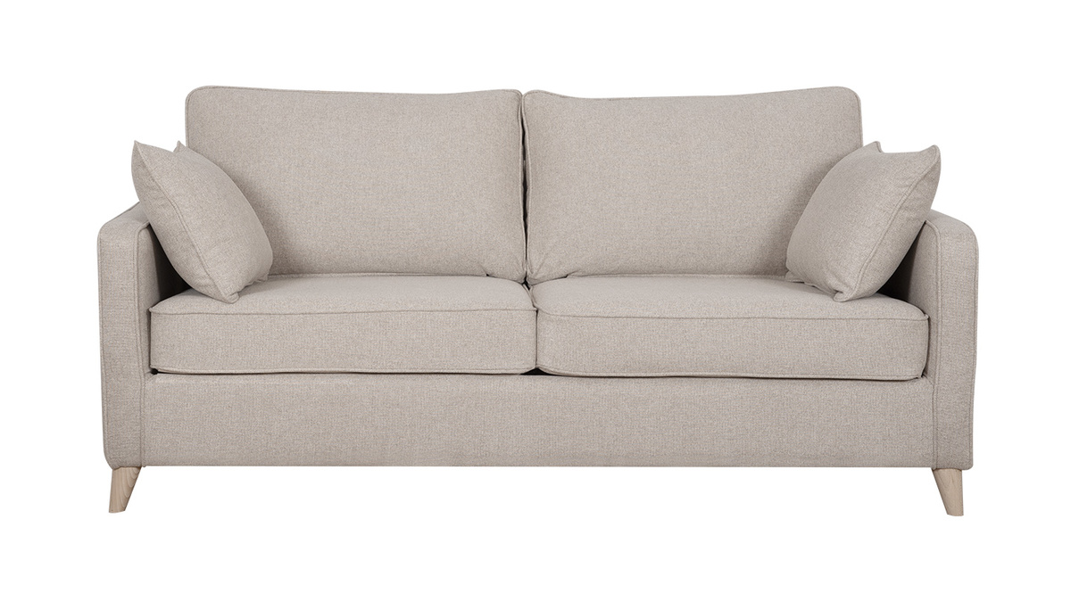 Schlafsofa skandinavisch 3 Pltze naturbeige PAPEL