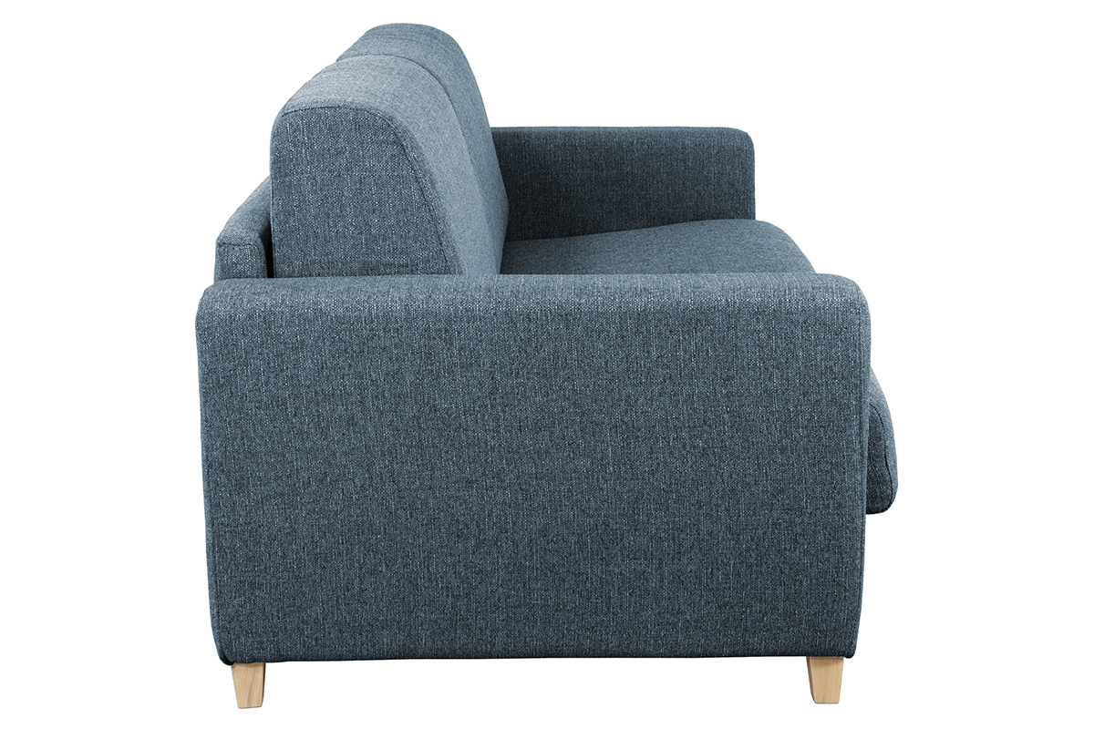 Schlafsofa skandinavisch blau und Holz GRAHAM