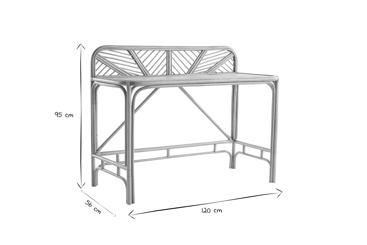 Schreibtisch aus Rattan B120 cm GALON