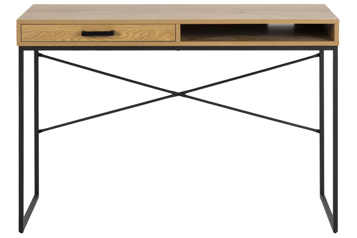 Schreibtisch mit Schublade und Ablage aus Metall und Holz TRESCA