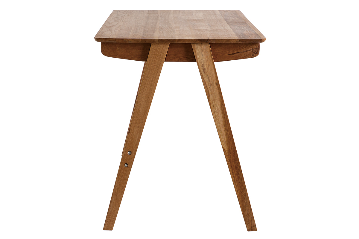 Schreibtisch mit Schubladen aus gelter massiver Eiche L120 cm CASSIA