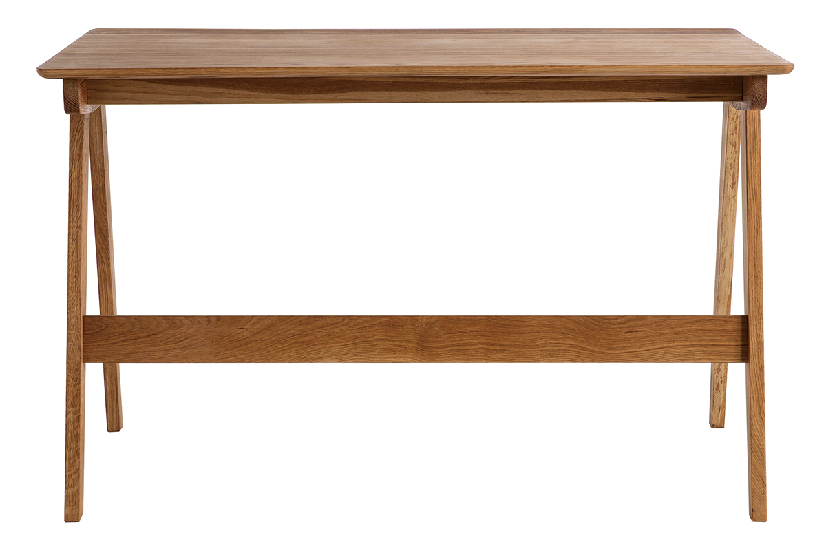 Schreibtisch mit Schubladen aus gelter massiver Eiche L120 cm CASSIA