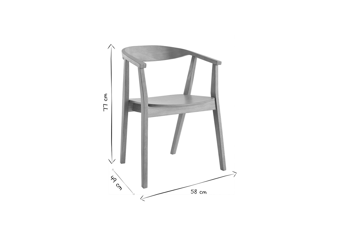 Schwarze Design-Sthle aus Holz (2er- Set) BAHIA