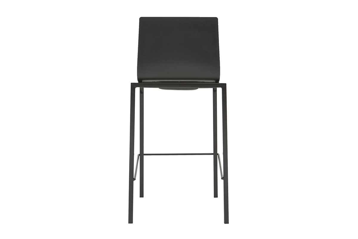 Schwarze stapelbare Designer-Barhocker H65 cm (2er-Satz) KUPA