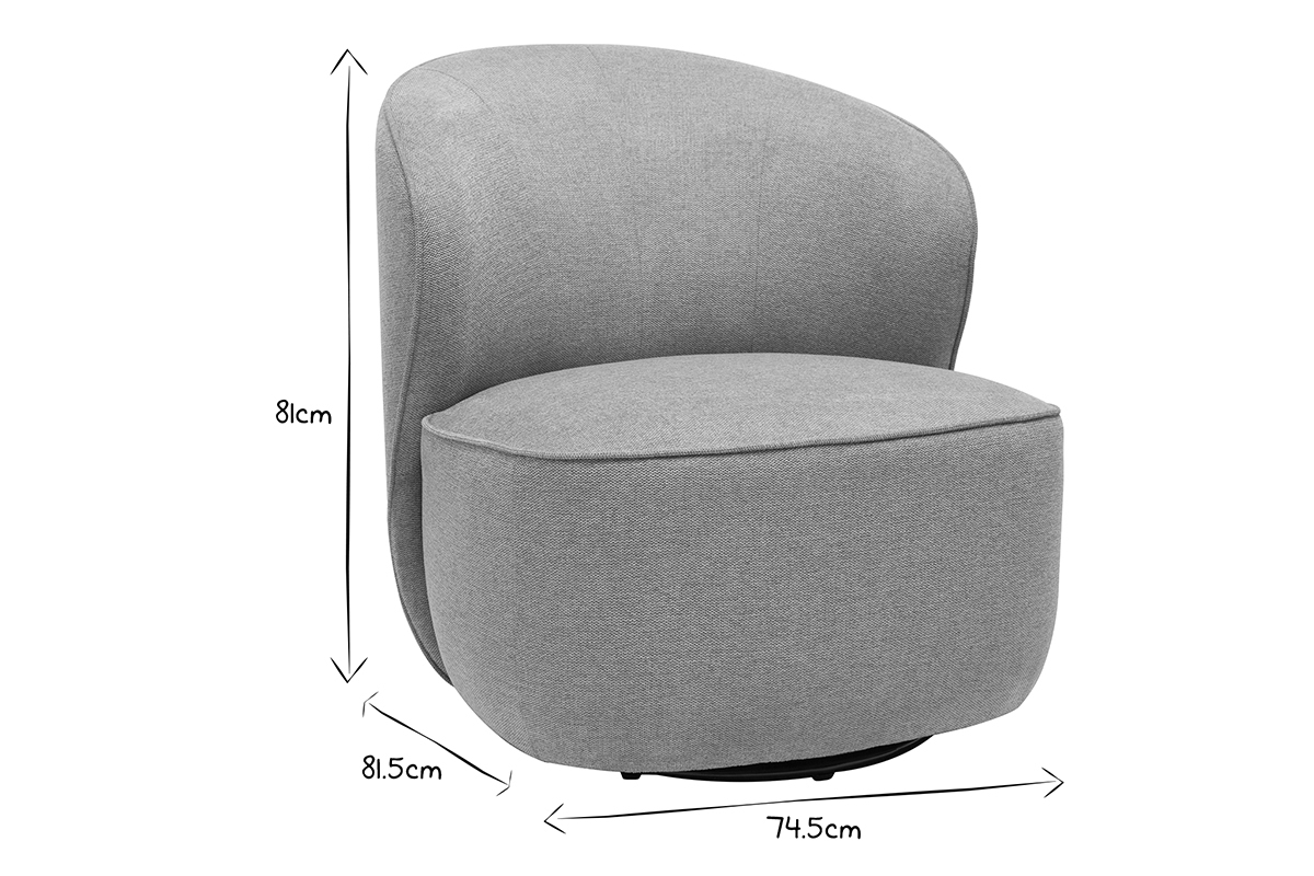 Schwenksessel im trendigen Design aus taupefarbenem strukturiertem Samteffektstoff AMBER