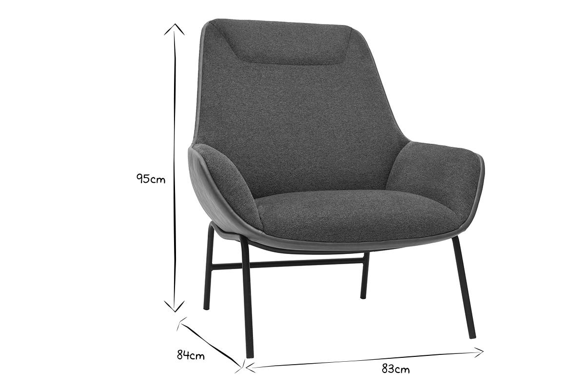 Sessel braun mit dunkelgrauen strukturiertem Samtdesign MARCEAU